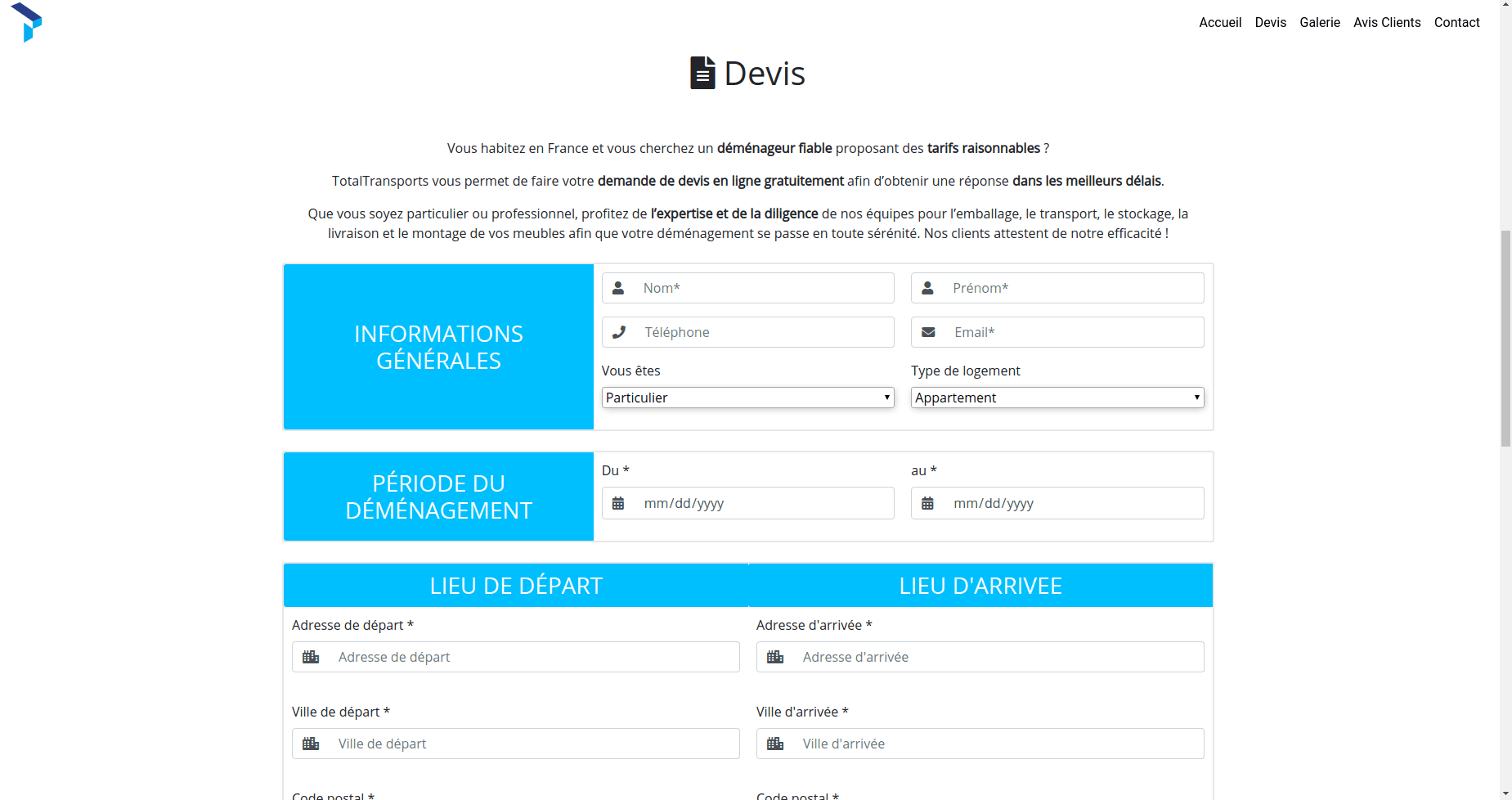 Total Transports 75 — Site vitrine & simulateur de devis 2